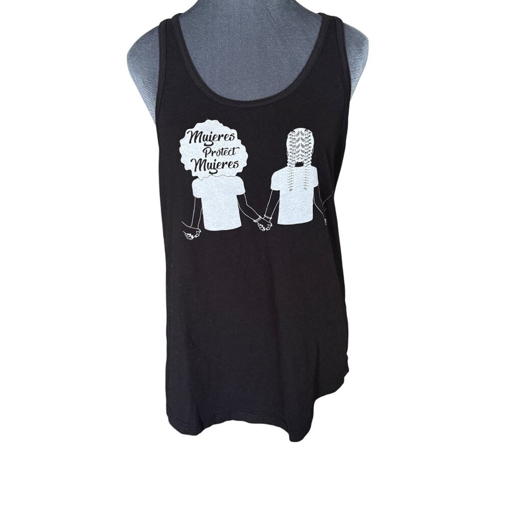 Mujeres Protect Mujeres Black Cotton Racerback Tank Top 2XL By Cotton Heritage